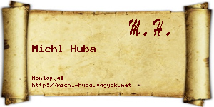 Michl Huba névjegykártya
